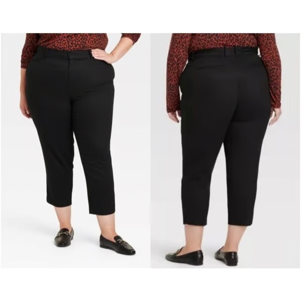 🔥 3/$15 Ava & Viv Black High Rise Ankle Tapered Pants plus size 22